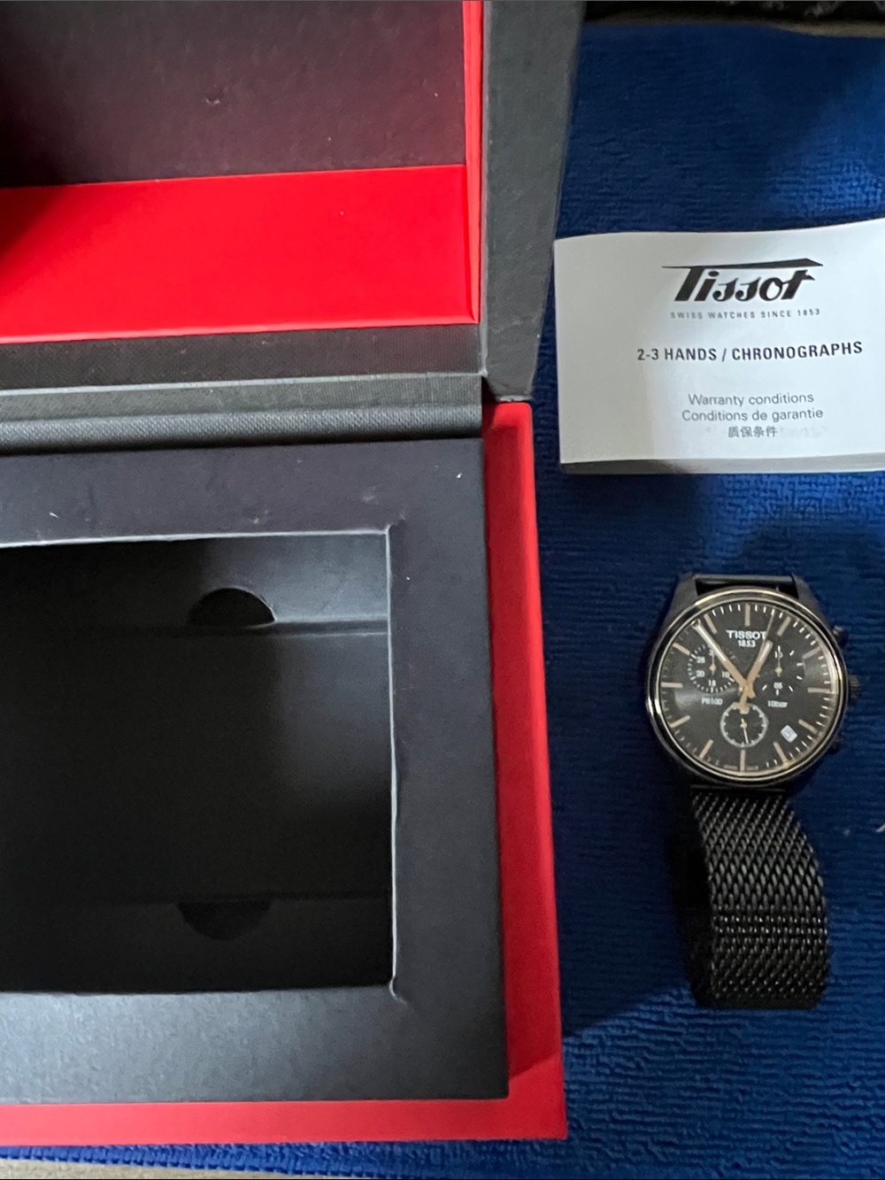 Tissot Black Dial Chronograph with Gold Accents